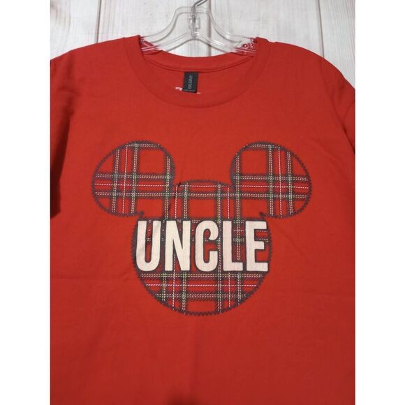 Gildan Disney T-shirt Men's Large Red Mickey Mouse Uncle Crew Neck Short Sleeve - Picture 3 of 7